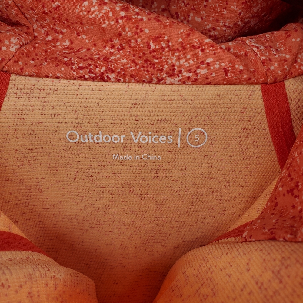 Outdoor Voices Hoodie Women Small Orange Speckled Colorblock Zip Windbreaker - Picture 9 of 9